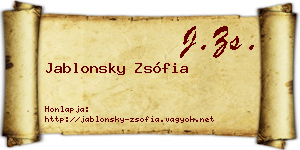 Jablonsky Zsófia névjegykártya