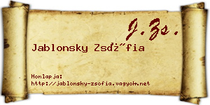 Jablonsky Zsófia névjegykártya