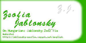 zsofia jablonsky business card